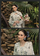 D-04 | 3 Pc Unstitched Embroidered Digital Printed Lawn Flora By Sanam Saeed