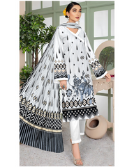 04 - Florence By Amfahh Ladies Digital Lawn Printed 3 Piece Suit - Unstitched