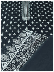 Shaista Lawn Printed 3 Piece Suit Spc Black & White Unstitched