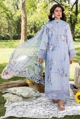 D-08 | 3Pc Unstitched Suit Printed Lawn Chikenkari Koel By Humdum