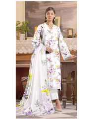 D-05 | 3Pc Unstitched Suit Digital Printed Lawn Floral V2 By Humdum