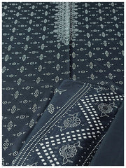 Shaista Lawn Printed 3 Piece Suit Spc Black & White Unstitched