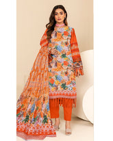 05 - Florence By Amfahh Vol 06 Ladies Digital Lawn Printed 3 Piece Suit - Unstitched