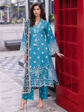 D-12 Scarlet | 3 Pc Unstitched Lawn Suit Boardway By Mahnur