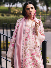D-01 Lotus | 3 Pc Unstitched Lawn Suit Boardway By Mahnur