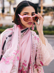 D-01 Lotus | 3 Pc Unstitched Lawn Suit Boardway By Mahnur