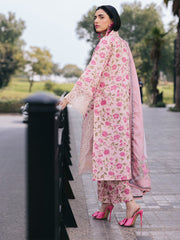 D-01 Lotus | 3 Pc Unstitched Lawn Suit Boardway By Mahnur