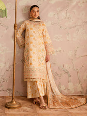 LP - 02 | 3 PC Unstitched Lawn Suit Printkari Edit Leila By Mahnur