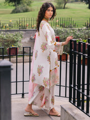D-02 Cherry Blossom | 3 Pc Unstitched Lawn Suit Boardway By Mahnur