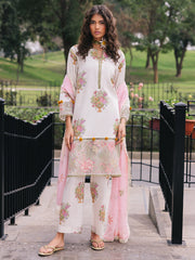 D-02 Cherry Blossom | 3 Pc Unstitched Lawn Suit Boardway By Mahnur