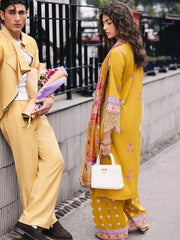 D-04 Buttercup | 3 Pc Unstitched Lawn Suit Boardway By Mahnur