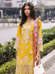 D-04 Buttercup | 3 Pc Unstitched Lawn Suit Boardway By Mahnur