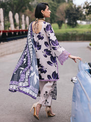 D-06 Lilac | 3 Pc Unstitched Lawn Suit Boardway By Mahnur