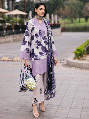 D-06 Lilac | 3 Pc Unstitched Lawn Suit Boardway By Mahnur