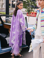 D-07 Viola | 3 Pc Unstitched Lawn Suit Boardway By Mahnur