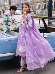 D-07 Viola | 3 Pc Unstitched Lawn Suit Boardway By Mahnur