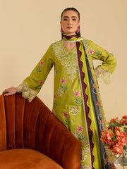 LP - 08 | 3 PC Unstitched Lawn Suit Printkari Edit Leila By Mahnur