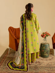 LP - 08 | 3 PC Unstitched Lawn Suit Printkari Edit Leila By Mahnur