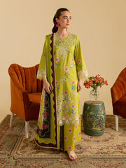 LP - 08 | 3 PC Unstitched Lawn Suit Printkari Edit Leila By Mahnur