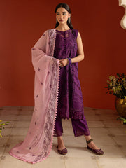 3 PC Unstitched Suit Embroidered Lawn Dastan-e-Noor By Parishay | DSC-07