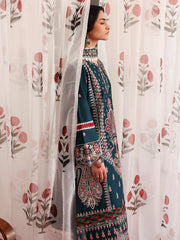 Dilara | 3 PC Unstitched Suit Embroidered Lawn Aangan By Mahnur