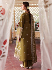 Elaniya | 3 PC Unstitched Suit Embroidered Lawn Aangan By Mahnur