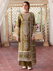 Elaniya | 3 PC Unstitched Suit Embroidered Lawn Aangan By Mahnur