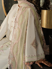 Ivanya | 3Pc Unstitched Embroidered Lawn Suit Serene Luxe By Cinq