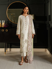 Ivanya | 3Pc Unstitched Embroidered Lawn Suit Serene Luxe By Cinq