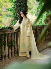 MU-02 | 3 PC Unstitched Suit Embroidered Lawn Amaya By Mahnur