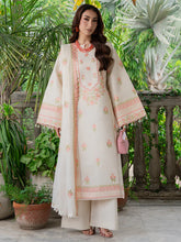 MU-05 | 3 PC Unstitched Suit Embroidered Lawn Amaya By Mahnur