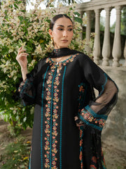 MU-06 | 3 PC Unstitched Suit Embroidered Lawn Amaya By Mahnur