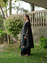 MU-06 | 3 PC Unstitched Suit Embroidered Lawn Amaya By Mahnur