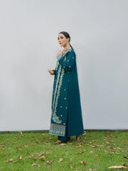 MU-08 | 3 PC Unstitched Suit Embroidered Lawn Amaya By Mahnur