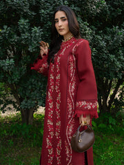 MU-09 | 3 PC Unstitched Suit Embroidered Lawn Amaya By Mahnur