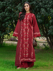 MU-09 | 3 PC Unstitched Suit Embroidered Lawn Amaya By Mahnur