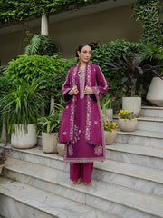 MU-10 | 3 PC Unstitched Suit Embroidered Lawn Amaya By Mahnur