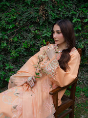 MU-12 | 3 PC Unstitched Suit Embroidered Lawn Amaya By Mahnur