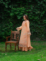 MU-12 | 3 PC Unstitched Suit Embroidered Lawn Amaya By Mahnur