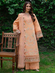 MU-12 | 3 PC Unstitched Suit Embroidered Lawn Amaya By Mahnur