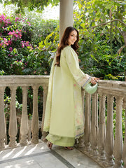 MU-13 | 3 PC Unstitched Suit Embroidered Lawn Amaya By Mahnur