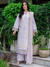 MU-14 | 3 PC Unstitched Suit Embroidered Lawn Amaya By Mahnur