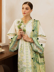 Mahgul | 3 PC Unstitched Suit Embroidered Lawn Florence By Mahnur