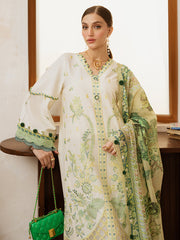 Mahgul | 3 PC Unstitched Suit Embroidered Lawn Florence By Mahnur