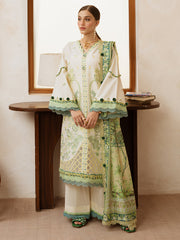 Mahgul | 3 PC Unstitched Suit Embroidered Lawn Florence By Mahnur