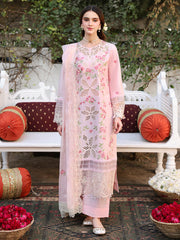 Meherma | 3 PC Unstitched Suit Embroidered Lawn Aangan By Mahnur