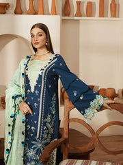 Miraal | 3 PC Unstitched Suit Embroidered Lawn Florence By Mahnur