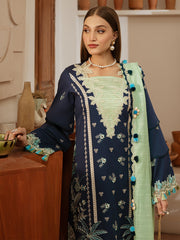 Miraal | 3 PC Unstitched Suit Embroidered Lawn Florence By Mahnur
