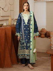 Miraal | 3 PC Unstitched Suit Embroidered Lawn Florence By Mahnur