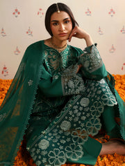 Palwasha | 3 PC Unstitched Suit Embroidered Lawn Aangan By Mahnur